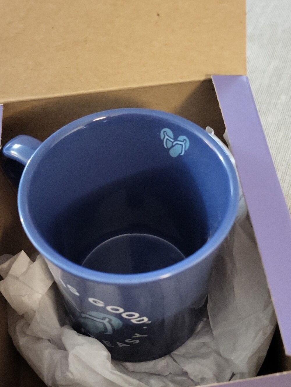 Free With Purchase - Life Is Good Navy Blue Ceramic Mug with Light Blue Graphic - Picture 2 of 5